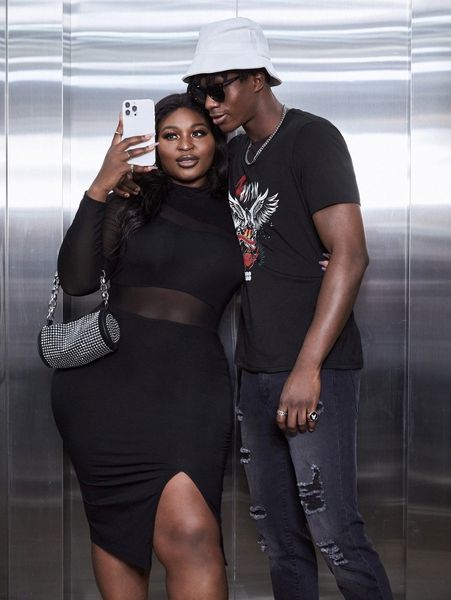 

sxy plus 1 pc mesh insert high split bodycon dress c4qd#, Black