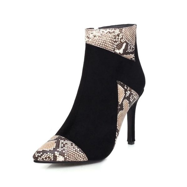 

boots big size pointed personality short women shoes ankle for ladies woman winter, Black