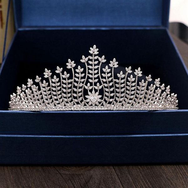 

full zircon tiara bride crown diadem mariage wedding hair accessories bride jewelry bijoux cheveux tocados para novia wigo0957, Golden;silver