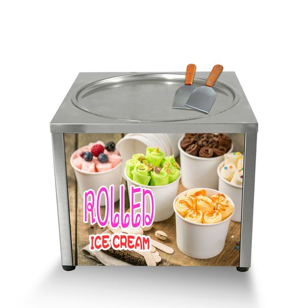 Frete grátis para a porta Equipamento de processamento de alimentos 45cm Roll Banchetop Roll Ice Cream Fried Machine