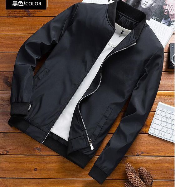 

2021 spring autumn jackets men new fashion streetwear jacket mens slim 1whg, White;black