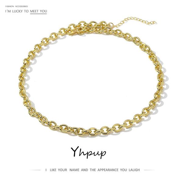 

yhpup punk heavy metal цепи ожерелье для женщин нового способа choker ожерелье сплава цинка ювелирных изделий bijoux femme подарочные аксесс, Silver