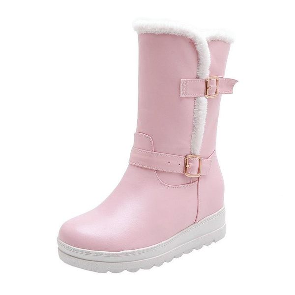 

2020 warm fur plush insole snow boots women winter boots platform mid-calf waterproof winter women shoes pink white black