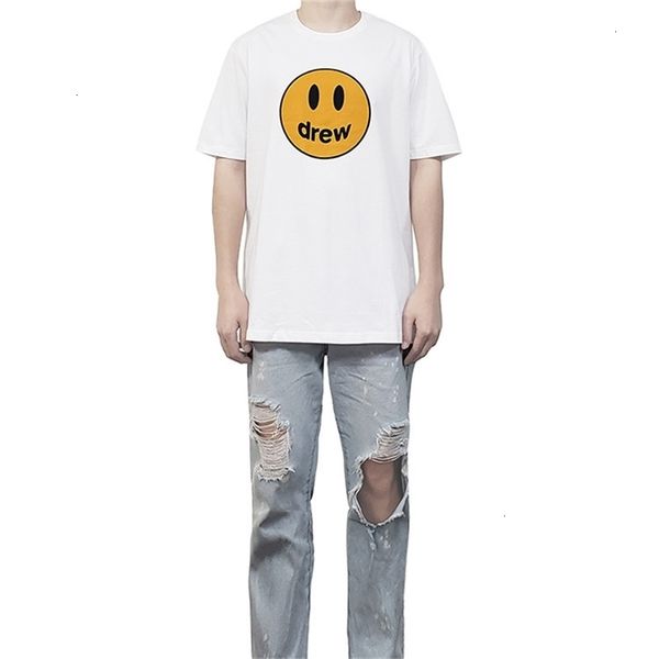 

smiley house bieber street short-sleeved brand siting same drew fashion face style jia t-shirt tee ecnmd