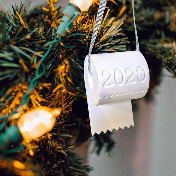 

dhl new 2020 christmas ornament toilet paper christmas tree decoration pendant toilet paper decoration hanging diy window ornaments