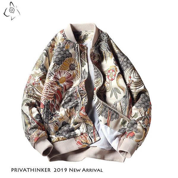 

chinese style embroidery men jackets costs hip hop streetwear male bomber tattoo jacket 2021 vintage men's clothes, Black;brown