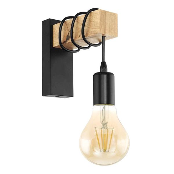 

lampara pared nordic stairs led light lamps for home iron wood black e27 wall light fixture lampara de pared