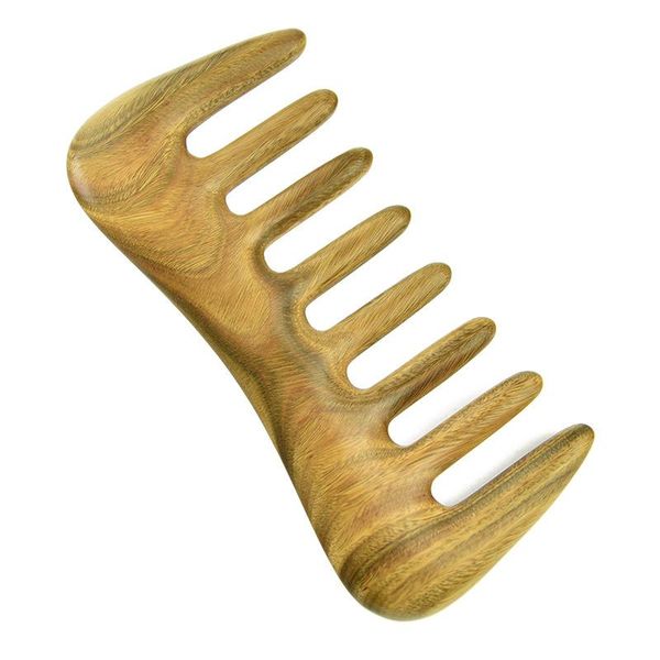 

hair brushes wide tooth comb - natural wood for curly no static sandalwood pick wooden detangling, Silver