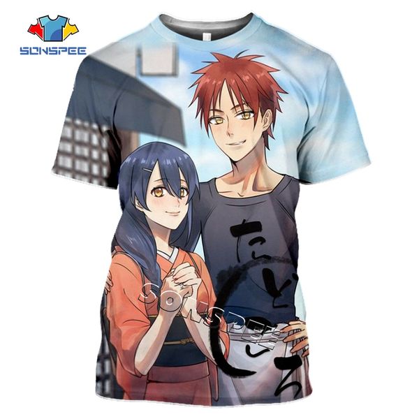 

anime print food wars shokugeki no soma summer casial boys 3d print shirts aesthetic humor horror men clothing