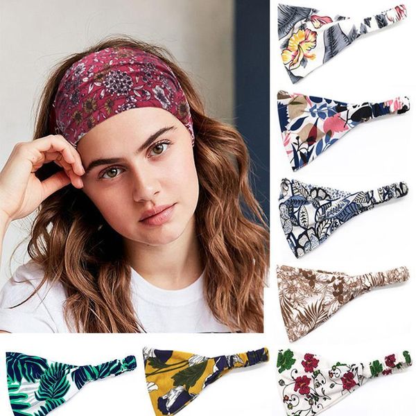

boho wide headbands stretch floral harajuke headband headwrap sports yoga turban elastic hair bands wide hairbands acc qylsop