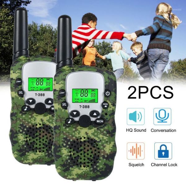 

2pcs t388 toy walkie talkie mini kids radio 0.5w pmr pmr446 frs gmrs 8/22ch vox children 2 way radio gift for kid1