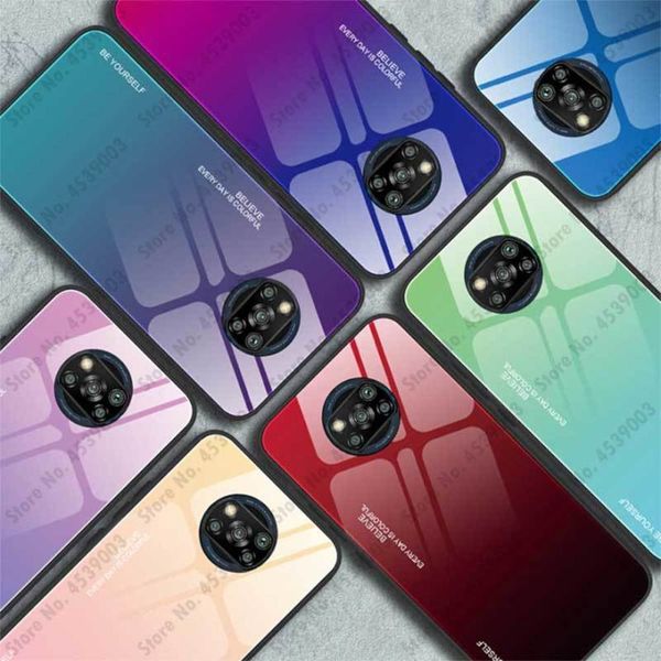 

gradient color case anti fingerprint phone shell housing for xiaomi poco x3 nfc funda protective cover