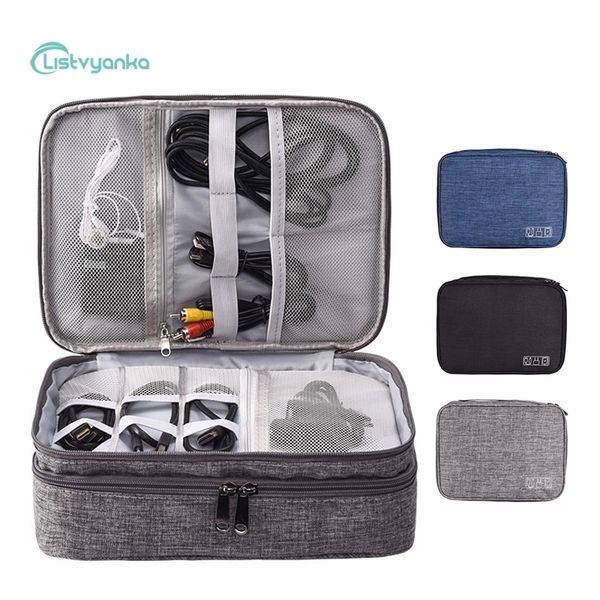 

cable organizer bag cable storage bag electronic gadget organizer wires charger headphone case travel accessories digital pouch y200714, Blue;pink