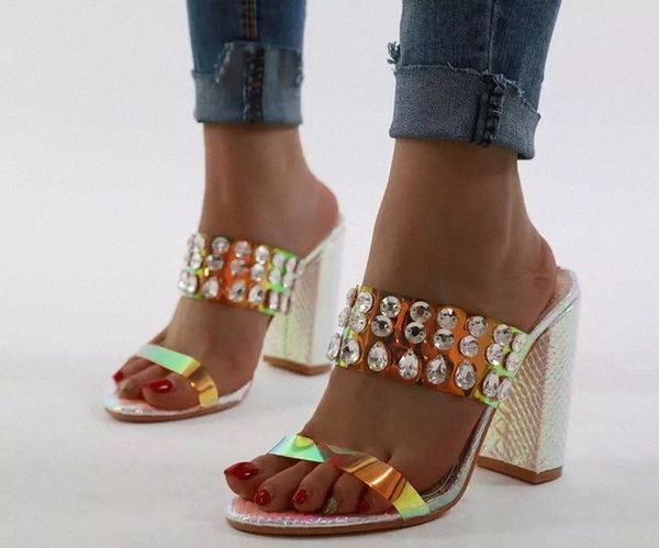 

2021 spring new rhinestone high heels sandals peep toe platform women's pumps shoes #uk04, Black