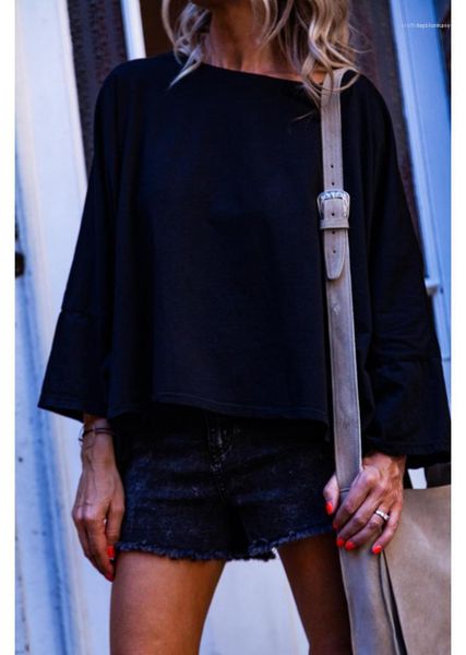

tshirts casual loose lantern sleeve females tees females clothing back fist print womens designer long sleeve, White