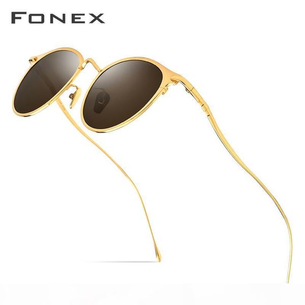 

fonex pure titanium солнцезащитные очки мужчины высокого качества круглый поляризованные солнцезащитные очки для женщин 2019 новая зеркальна