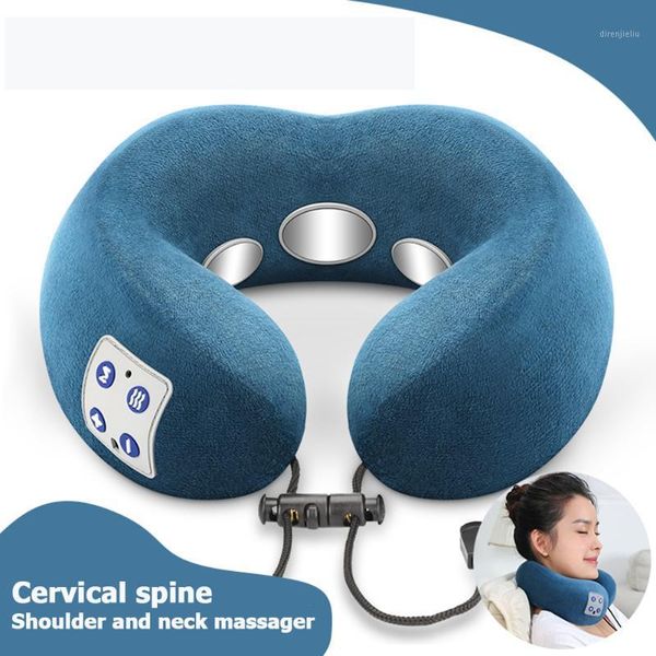 

electric neck massager u shaped pillow multifunctional portable shoulder cervical massager outdoor home car relaxing massage1