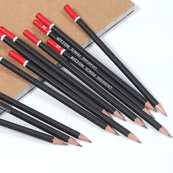 

12 Pcs/set Professional Sketch Drawing Pencil Set HB 2B 3H 2H 3B 4B 5B 6B 8B 10B Student Painting Stationery Wooden Lead Pencils