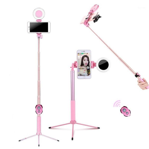 

selfie monopods 170cm bluetooth extendable mobile phone stick tripod led ring light flash with monopod mount for live broadcast selfie1