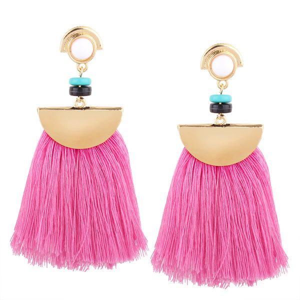 

fashion tassel earrings female fashion long ear studs luxury designer jewelry european and american bohemian women fringed earrings, Golden