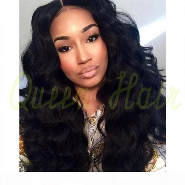 

2015 new brazilian hair wig loose wave 100 full lace human hair wigs full lace front wig for black women, Black;brown