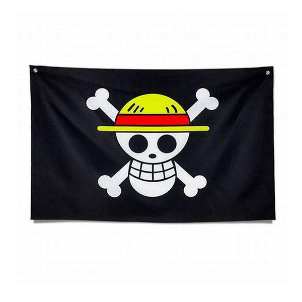 One Piece Monkey D. Luffy Skull Flag 3x5FT 90x150cm 100D Poliestere Indoor Outdoor Stampato Vendita calda