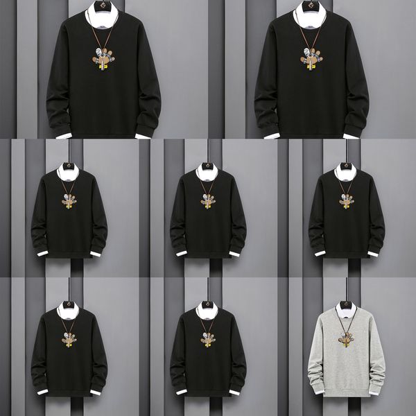 

2020 осень новый мужской тенденции моды бренд досуга top свитер спортивный свитер мужской круглый шею свободно печати дна верхней a5qvw, Black