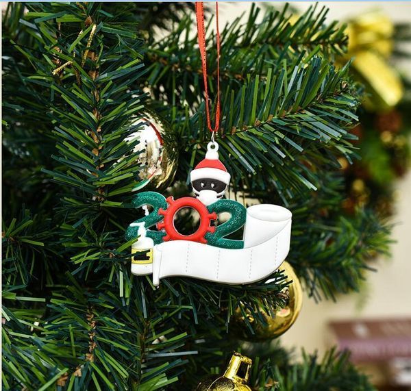 

factorywety2020 party black pendant decoration christmas birthday for quarantine family of 1-7 hangs ornament pandemic hand sanitiz