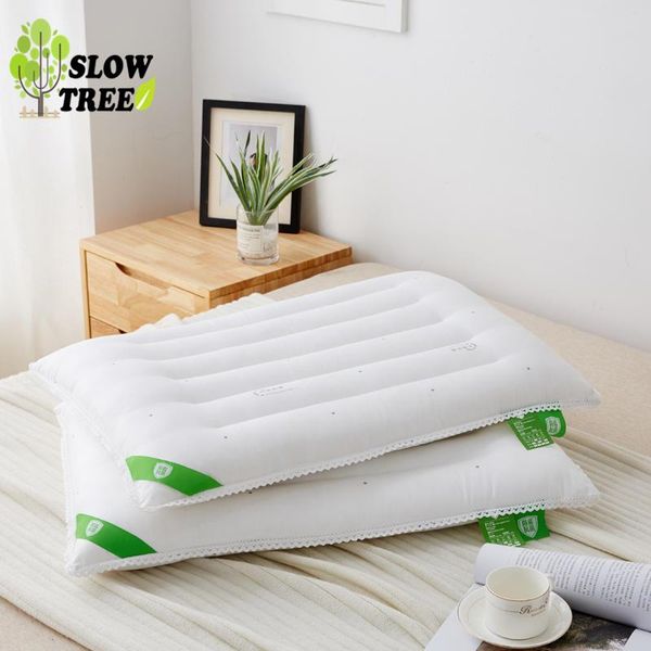 

slow tree anti-bacteria cotton pillow white neck massage down filling soft bedroom cushion therapy 48x74cm(19x29in)