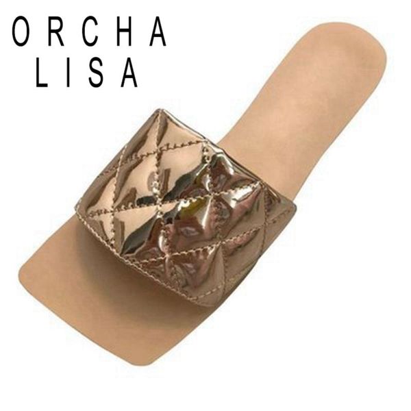 

orchalisa women slippers new 2021 open toe flats transparent designer classic non-slip breathable big size 36-43 summer c2295, Black