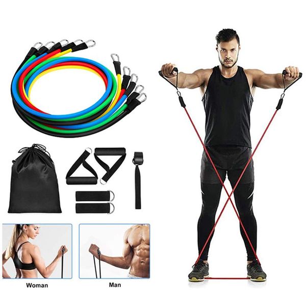 

resistance bands 11pcs band body fitness equipment pull rope stretch workout exercise gym elastic training expander
