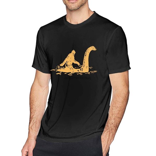 

printed bigfoot sasquatch riding the loch ness monster mens fashion ssleeves t-shirt sport hooded sweatshirt hoodie