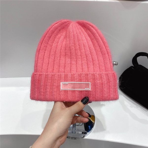 

colorful knitted hats lovers caps autumn winter warm 6 colors headdress wool cap women mens hat couple trend street hats, Blue;gray