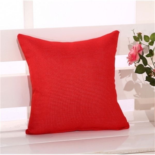 

eco friendly christmas pillow case square cushion cover candy solid pure color linen flaxen sofa decoration home gift pillowcase