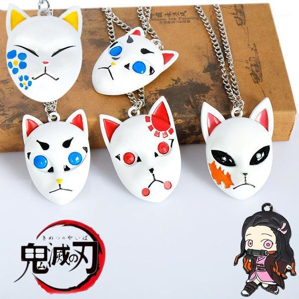

chains anime demon slayer kimetsu no yaiba necklace kamado tanjirou cosplay charm pendant for women men gift1, Silver