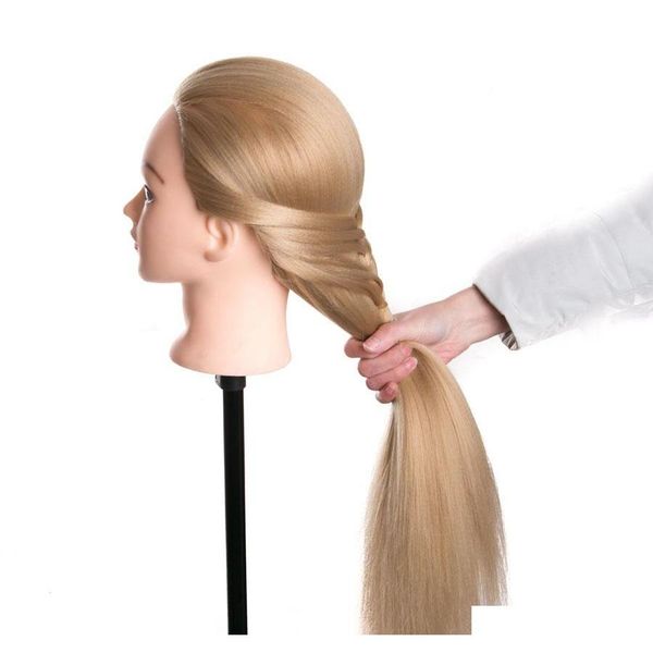 

head dolls for hairdressers 80cm hair synthetic mannequin head hairstyles female mannequin hairdressing styli sqcwxv bdehair, White