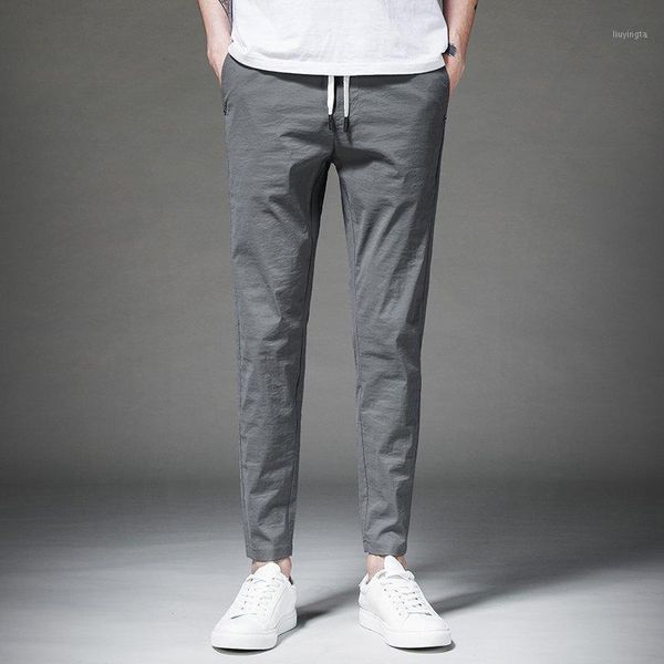 

2020 summer and autumn season thin section fashion popular men's solid color casual pants 11291, Black