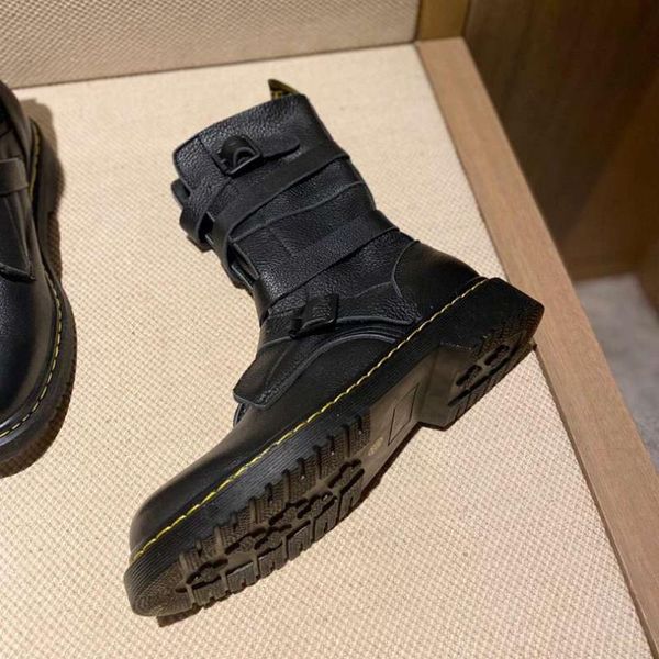 

boots soft genuine leather women band wrap mid-calf winter, Black