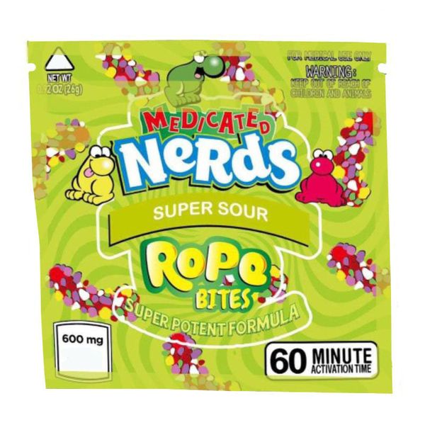 

medicated bites what-a melon so very cherry nerds rope packaging bag gummy bags