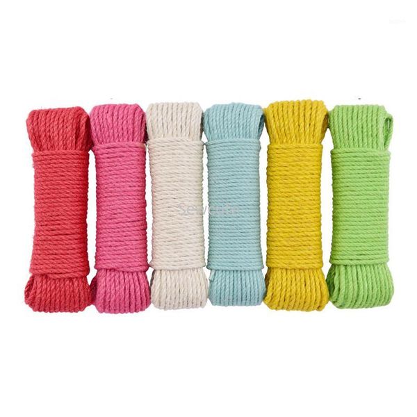 

6mm wide natural color jute rope duty twine twisted cord macrame string diy craft handmade decoration pet scratching 20m1, Black;white