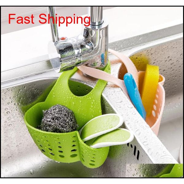 

kitchen hanging drain basket organizer adjustable buckle sink holder shelf gadget storage bag shelving rack fauce qylfvm tore2010