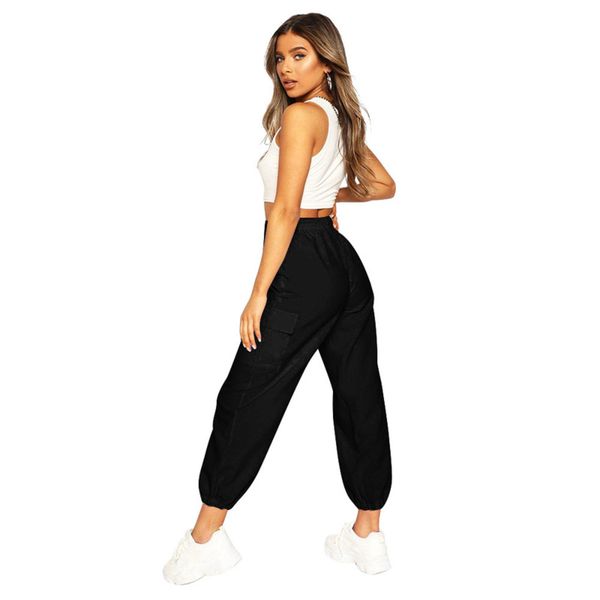 

2021 new women's pants slim fit trend casual overalls, Black;gray