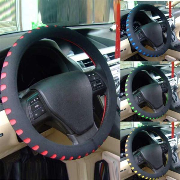 

punching redcar steering wheel cover 38cm universal car interior accessories1