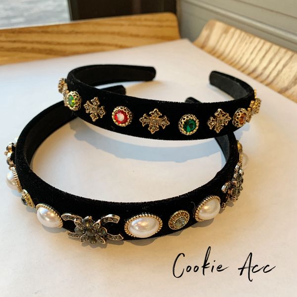 

cookie jewelry korean european velvet baroque crown foreign style court headband hairpin thin edge, Silver