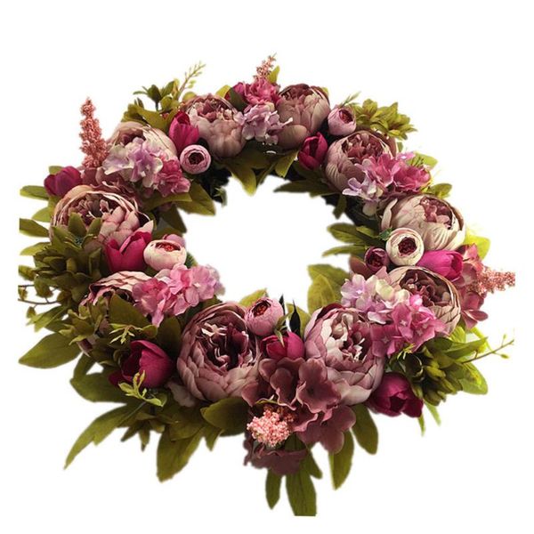 

1pc emulation peony decoration wedding floral wall garland peony wreath for home festival party wedding