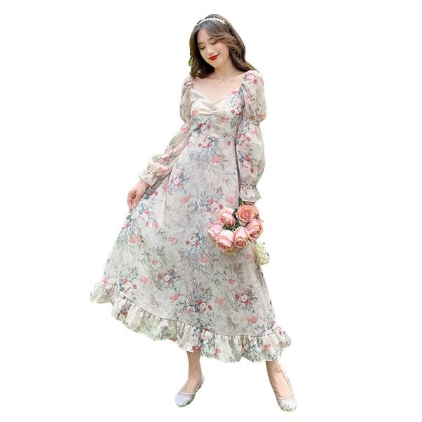 

vintage floral dress palace hepburn style french fairy dress, Black;pink