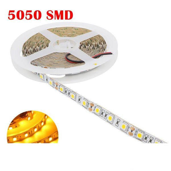 

100m dc 12v amber(gold yellow) color 5050 smd led strip ip20 no waterproof indoor home decoration