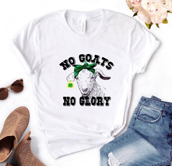 

no goats no glory bandana print women tshirt cotton casual funny t shirt gift for lady yong girl tee pm-151, White