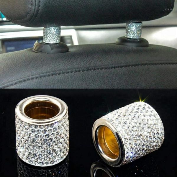 

interior decorations 1pcs seat rod diamond ring car-styling car ornament crystal headrest collar decor moulding1