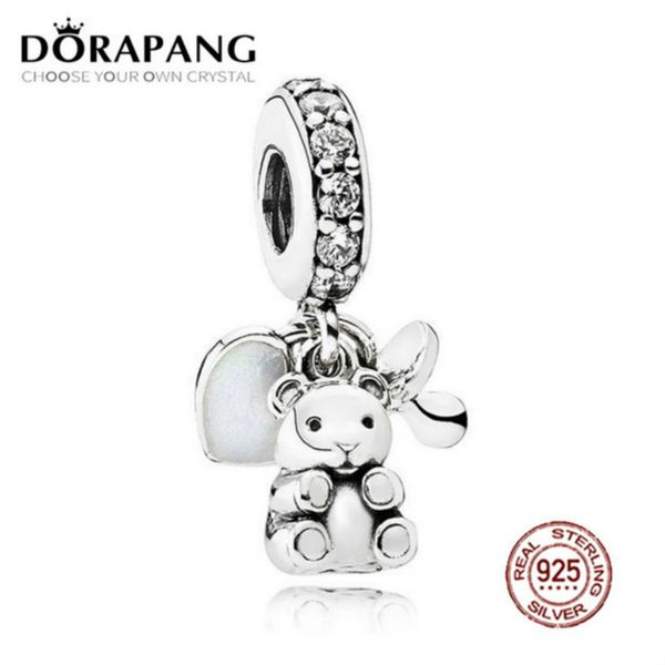 

2021 new glass bead 100% 925 sterling silver baby treasures dangle charm clear cz pendant charms bead for mother gift bracelet diy, Black